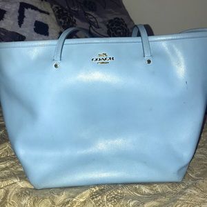Tote coach pale blue bag